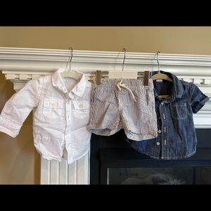 Baby Gap shirts with striped shorts!